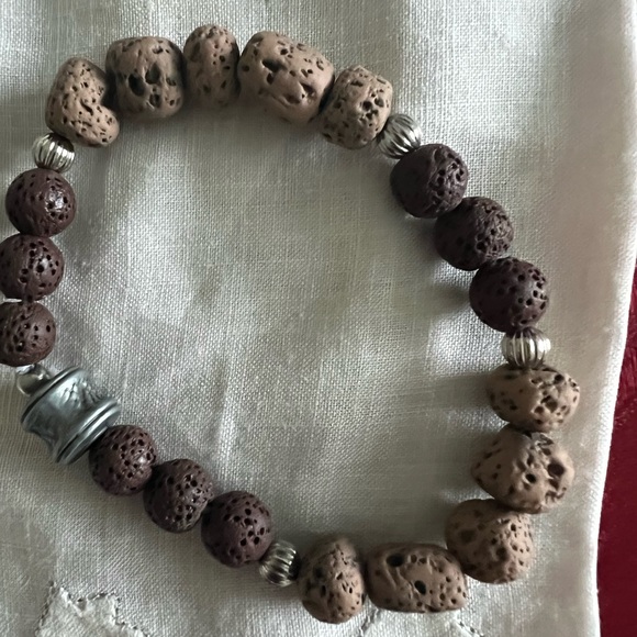 Brown Lava stone bracelets (set of 3) - Picture 4 of 14